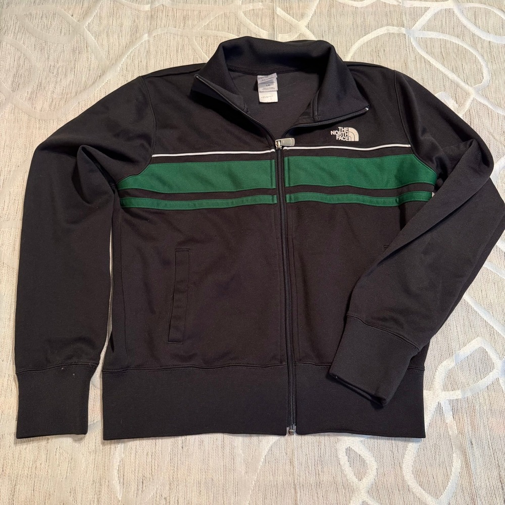 The North Face Womens A5 Series Track‎ Jacket Black Green Colorblock Large L